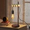 ZMH Tischlampe Holz Nachttischlampe Vintage - E27 Schwarz Wohnzimmer Tischleuchte Retro Rustikal Nachttischleuchte Industrial Design mit Kabe Schalter Max.40W Deko Schlafzimmer - Ohne Glühbirne
