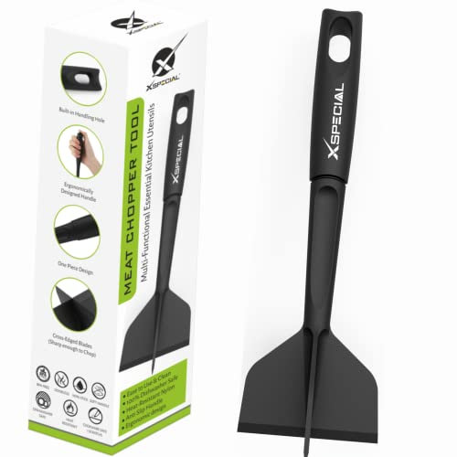 XSpecial Fleischzerkleinerer – Küchenhelfer, Kochutensilien, Werkzeuge für gemahlenes Rindfleischzerkleinerer, Hamburgerzerkleinerer, Lebensmittelspatel, Zerkleinerer und Fleischstampfer
