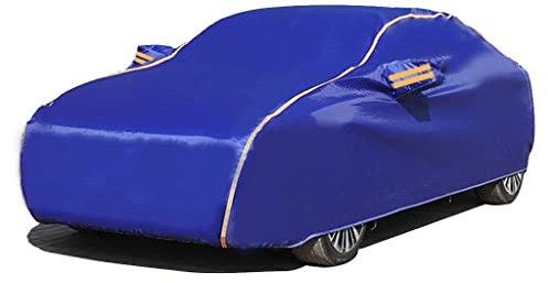 Auto wasserdichte Autoabdeckung für Nissan Micra | Maßgeschneiderte Autoplane, Regen- und Kratzfeste Vollgarage mit reflektierendem Streifen (Color : Blue)