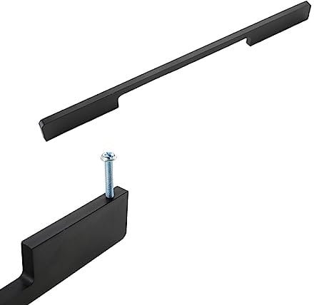 SZLXJMFL Schrankgriffe Modern Lang,2 Kabinett Möbelgriffe Schwarz, Massive Aluminium | Beschichtungsverfahren, Gesamtlänge: 116-1200 mm Bügelgriffe, Schrank Türgriff Länge 380mm/15in