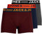 Boxershorts 7 Stück Basic Trunks Kurze Unterwäsche Druck Logo Design JACBASIC, Bordeaux, XXL