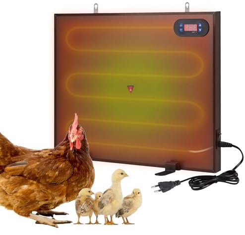 HüHnerstall Heizung füR Den Winter, 2 * 100 Watt Huhn Heizung Mit UnabhäNgigen Schalter und Netzkabel, Doppelseitige Energieeffiziente Heizplatte mit Thermostat füR GeflüGel
