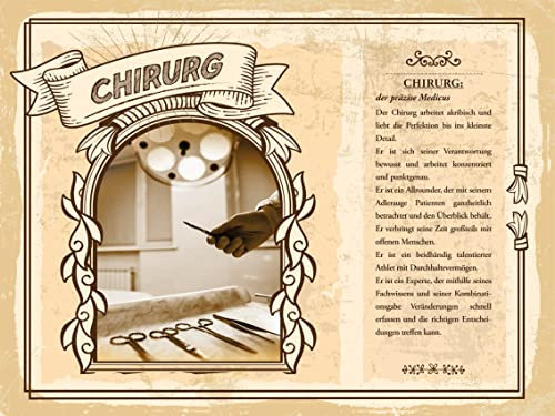 AGDeko® Holzschild 40x30 cm Chirurg präzis Medicus Perfektion zum Aufhängen oder Stellen Raum Dekoration