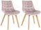 CLP Lot de 2 chaises Brook Velours I Chaise de Salle à Manger avec Structure en Bois I Chaise de Cuisine avec Assise, Couleur:Rose