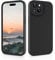 CALOOP Slim-Fit for iPhone 15 Case,Skin Soft Liquid Silicone,Sturdy Hard Frame Shockproof Cover with Anti-Scratch Microfiber Lining,Full Protection for Screen and Lens,6.1 inch (Black)