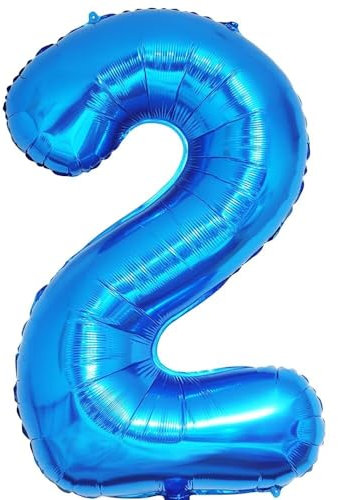 Vthoviwa 40 Zoll Luftballon Geburstag 2 Blau, Helium Ballon 2, Luftballon 2. Geburtstag Foil Ballon, 0123456789,10-19,20-25,30,40,50,60,70,80,90, Folienballon 2 Party Decoration Helium Unterstützen