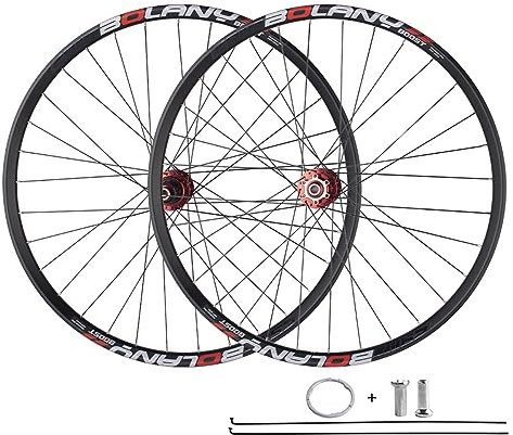 27,5 29 Mountainbike-Laufradsatz BOOST Steckachse MTB-Räder Doppelwandige Leichtmetallfelgen 32 Löcher Scheibenbremse Vorderrad-Hinterradnabe 8-11-Gang-Kassette (Farbe: Rot, Größe: 27,5 Zoll)