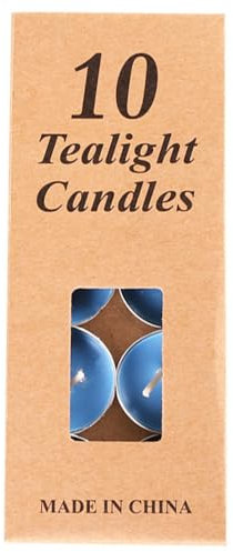 Lot de 10 bougies chauffe-plat, 2 heures de combustion, couleur arc-en-ciel, bougies chauffe-plat non parfumées, bleu
