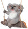 Aladeno Hanging Koala Garden Schaukel Koala Gartenfiguren Gartendeko Figuren für Draußen Wetterfest Figur Dekoration Gartendekoration