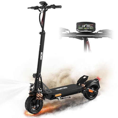 RCB D5 Elektroroller, E-Scooter mit Straßenzulassung (ABE), 90-100KM Reichweite, 20.8Ah Batterie, 500W Motor, 10 Zoll Flatproof-Reifen, APP-Steuerung, Doppelter Stoßdämpfung, Faltbar Elektro-Roller