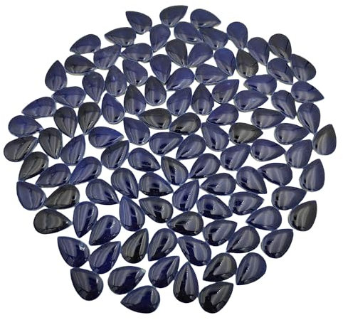 105PCS 28mm x 18mm Ceramic Raindrop DIY Mosaic Tiles, 500g Mosaic Tile Pieces for Handmade Mosaic Making Kits Art Projects Home and Outdoor Decoration (Deep Blue)