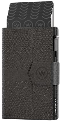 ProWallet Kartenetui Plus – 8 Karten, Geldscheine und Münzen – Kartenetui mit Reißverschluss – RFID – Kleines Kreditkartenetui – Stilvolle Geldbörse – Slim Wallet - Portemonnaie (Snake Schwarz)
