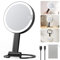 Gospire Miroir de maquillage de voyage grossissant avec lumière 10x 1x, miroir de courtoisie lumineux 2 côtés rechargeable 3 en 1 à suspendre à la main, 3 lumières à intensité variable, noir