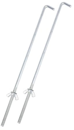 Partuto Pair 27cmx0.6cm Car Battery Hook Clamp Silver Tone Replacement | Pair, 27cmx0.6cm, Silver Tone, Replacement
