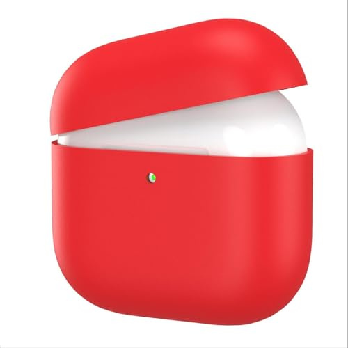 GIOPUEY Cover Compatibile con Airpods 4 2024, Cilicone Custodia, Ultrasottile Case Cover, Antiurto, Resistente ai Graffi - Rosso
