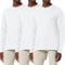 3 Pack Men's Cotton Shirt Loose Fit Long Sleeve T-Shirt Moisture Wicking Crew Neck Shirts Comfort Casual Base Layer Tops White/White/White 05-L
