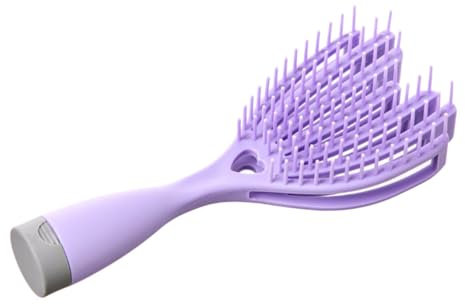 FRCOLOR Tragbare Kleine Haarbürste Nass Trocken Entwirrungsbürste mit Massagefunktion Violett Inkl Kleiner Spiegel Reise Alltagsbürste für Frauen