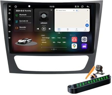 YLOXFW Y100s, Autoradio Android 14.0 Navi 2 DIN Stereo für B-ENZ W211 E/CLS-Class W219 2002-2010 Sat GPS Navigation 9 Zoll Cartablet DVD Multimedia Player mit Carplay 4G 5G WiFi DSP SWC