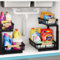Jusdyrack Metal 2 Paquete Organizador Cocina 2 Niveles Organizador Bajo Fregadero, De Servicio Pesado Extraíble Organizador Fregadero Cocina Para Cocina, Baño,Negro