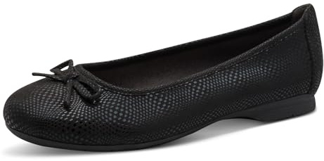 Jana Damen Ballerinas mit Schleife Vegan, Black structur, 40