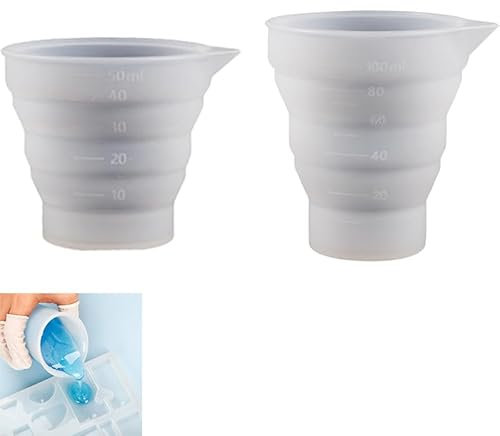 2 Pcs Dosing Ball for Liquid Detergent, Tool Container Foldable Silicone Measuring Cup Mold, Epoxy Resin Casting Mould for Liquid/Powder Detergent Fabric Conditioner Soap Dispenser (50ml 100ml)