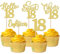Xsstarmi 30 Pack Happy 18th Birthday Cupcake Toppers Gold Glitter Hello 18 Fabulous Egihteen Cupcake Picks Cheers to 18 Birthday Cake Decorations for Sweet 18 Happy 18th Birthday Party Supplies