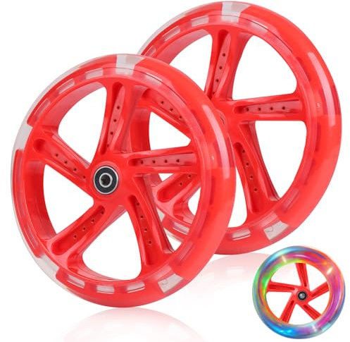 DBREAKS Stunt Scooter Rollen, 200mm Ersatzräder mit ABEC 9 Kugellager, Härtegrad 88A für Allerlei Scooter (Rot)