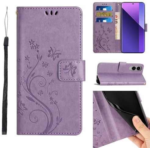 Anshow for Samsung Galaxy S25 Edge Case Wallet with Wrist Strap, Flip Leather Case with Cards Holder Phone Case with Kickstand Cover for Samsung Galaxy S25 Edge, Purple