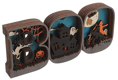 Kichvoe 1stücke Halloween Tischdekoration Aus Holz Boo Kreative Festtagsdeko Für Partys Und Anlässe Wiederverwendbar Und Nachhaltig Für Halloween Feiern