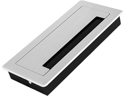 Aluminium-Kabelführungstüllen mit Bürste, rechteckig, Metallkordelloch, Upgrades für Büro- und Computertisch