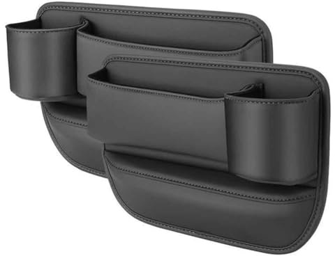 LIMIMIKAIXIN Autositz Lückenfüller Organizer für BMW 3er G20 G21 M3 318i 318d 320i 320d 330d, PU Leder Autositze Aufbewahrungsbox Sitz Konsole Seitentaschen Aufbewahrung Zubehör,C/Black