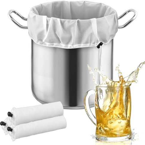 Elegaperma 3pcs Wine Making Muslin Bag,Jelly Bags for Straining Jam,Nylon Reusable Cheese Cloths for Straining,46 x 40 cm Fine Mesh Muslin Bag,Reusable Jam Strainer for Wine Making or Cooking