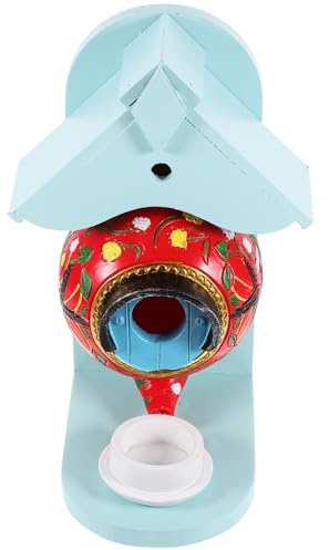 Parliky Kreatives Kleines Vogelhaus in Teekannenform aus Keramik und Kunstharz mit Dekorativem Effekt Leicht und Einfach zum Aufhängen im Garten oder Obstgarten