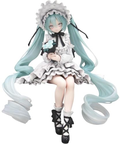 Zhongkaihua Miku Figur Sizend Figur im Kleid, Anime PVC Statue Modell, Miku Deko Figur 14CM Sammlerfigur Geschenk für Anime Fans