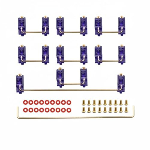 predolo Einschraub-Stabilisatoren vergoldeter Stahldraht Tastaturstabilisator für Keyboard-Enthusiasten, Dark Blue