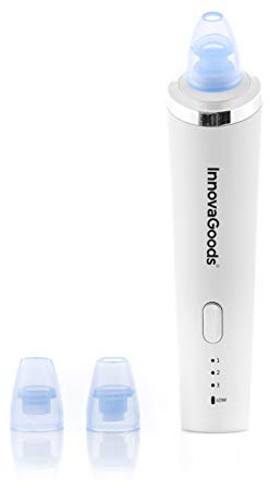 InnovaGoods® Nettoyeur facial électrique pour points noirs Purevac, nettoie en profondeur la peau, élimine les points noirs et les impuretés, avec 5 têtes interchangeables, idéal pour la maison.
