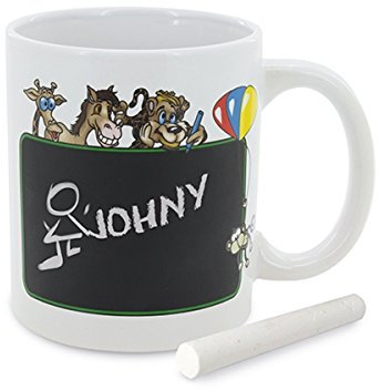 Taza Mug infantil decorada con pizarra. Pack 6 unidades