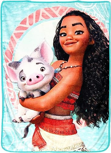 Disney Moana Überwurfdecke, Polyester, Mehrfarbig, 46 x 60