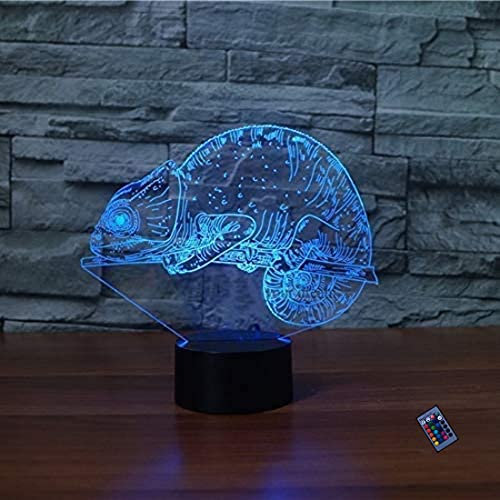 Kreative 3D Chamäleon Nacht Licht 16 Farben Andern Sich Fernbedienung USB-Strom Touch Schalter Dekor Lampe Optische Täuschung Lampe LED Lampe Tisch Kinder Brithday Weihnachten Geschenke