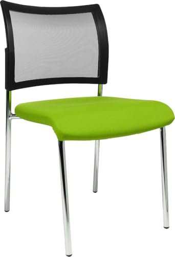 TOPSTAR Visit 10 2er Set Besucherstuhl Konferenzstuhl Netz Ohne Armlehnen stapelbar Stoff Grün/Schwarz