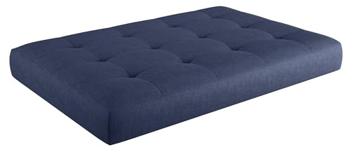 sunnypillow Palettenkissen für Gartenmöbel - Sitzkissen 120x60x15 cm - Palettenauflage für Palettensofa - Palettenpolster, Sitzpolster für Palettenmöbel - Gesteppte Kissen mit Knöpfen - Blau