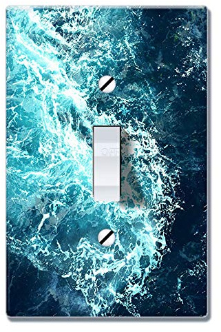 WIRESTER Placca per interruttore a levetta singola per interruttore della luce/piastra da parete - onde blu oceano