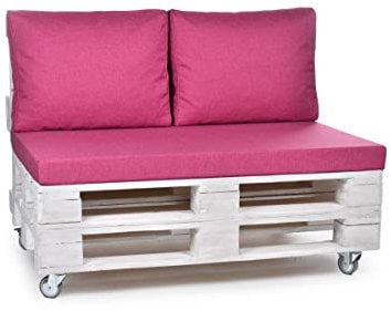 mypado Matratzenkissen Palettenkissen PINK & passende Rückenpolster