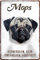 Mops Hund Steckbrief 20 x 30 cm Deko Spruch Blechschild Blech 287