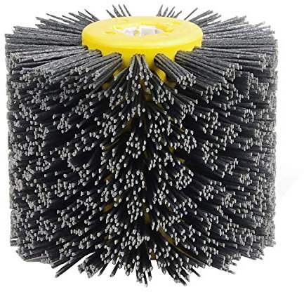 EXLECO Spazzole Nylon #120 Grana Rettifica Abrasivi Wire Spazzola per Lucidatura Spazzola per Mobili Legno, Rullo Abrasivi Wire, Spazzola per Satinatrice per Diametro 19mm Levigatrice Spazzola Nero