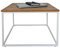 Natural Goods Berlin 1x Couchtisch Cube | Beistelltisch aus Metall & Holz | Sofa Kaffeetisch modern Sessel Laptoptisch Würfel | Industrie Design | Nachttisch Loft (mit Tischplatte Eiche, Weiß)