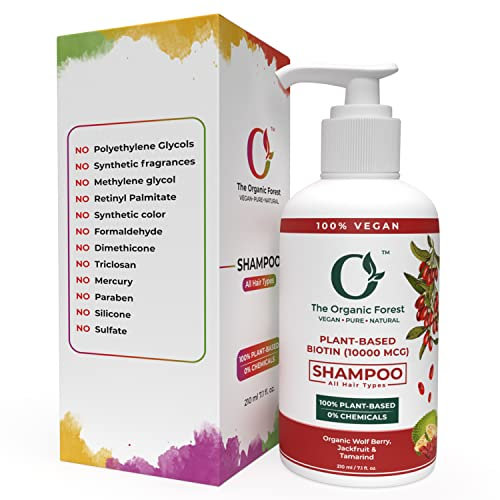 Biotin Shampoo Infused with Wolf Berry, Jackfruit & Tamarind – Strengthening & Thickening Formula for Thinning Hair, Sulfate Free, Hydrating Shampoo for Dry & Oily Scalp, Sodium Lauryl Sulfate Free