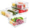 TWBEST Kühlschrank Organizer 8 Set,Kühlschrank-Organizer Mit Griff für Küche-Mit Deckel,Behälter für Kühlschrank Aufbewahrungsbox Haus Organizer,Speisekammer,Schränke,Regale-BPA Frei
