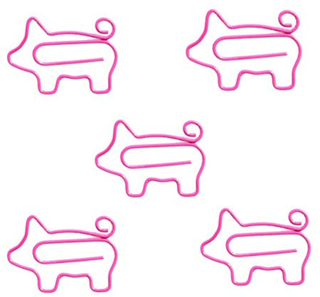 10 Stück rosa Büroklammern, niedliche Tier-Schweine-Form, Lesezeichen-Clips, Seitenmarker, für Büro, Schule, Zuhause