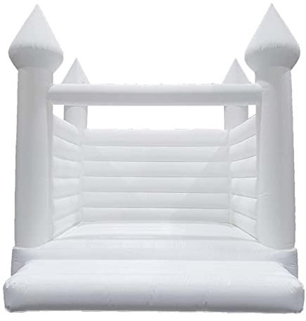 AIYIFUTY Aufblasbare Weiße Hüpfburg, Hochzeits-Hüpfburg mit Luftgebläse (3.6 x 3 x 3.6m/12 x 10 x 12 ft)